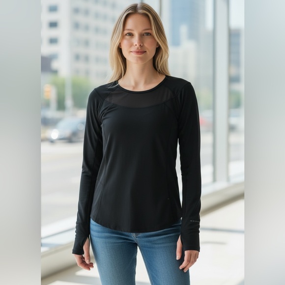 lululemon athletica Tops - lululemon athletica Black Long Sleeve Top ❤️ Mesh Inserts - NWOT